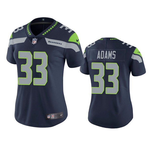 Women's Seattle Seahawks #33 Jamal Adams Navy Vapor Untouchable Limited Stitched Jersey(Run Small)